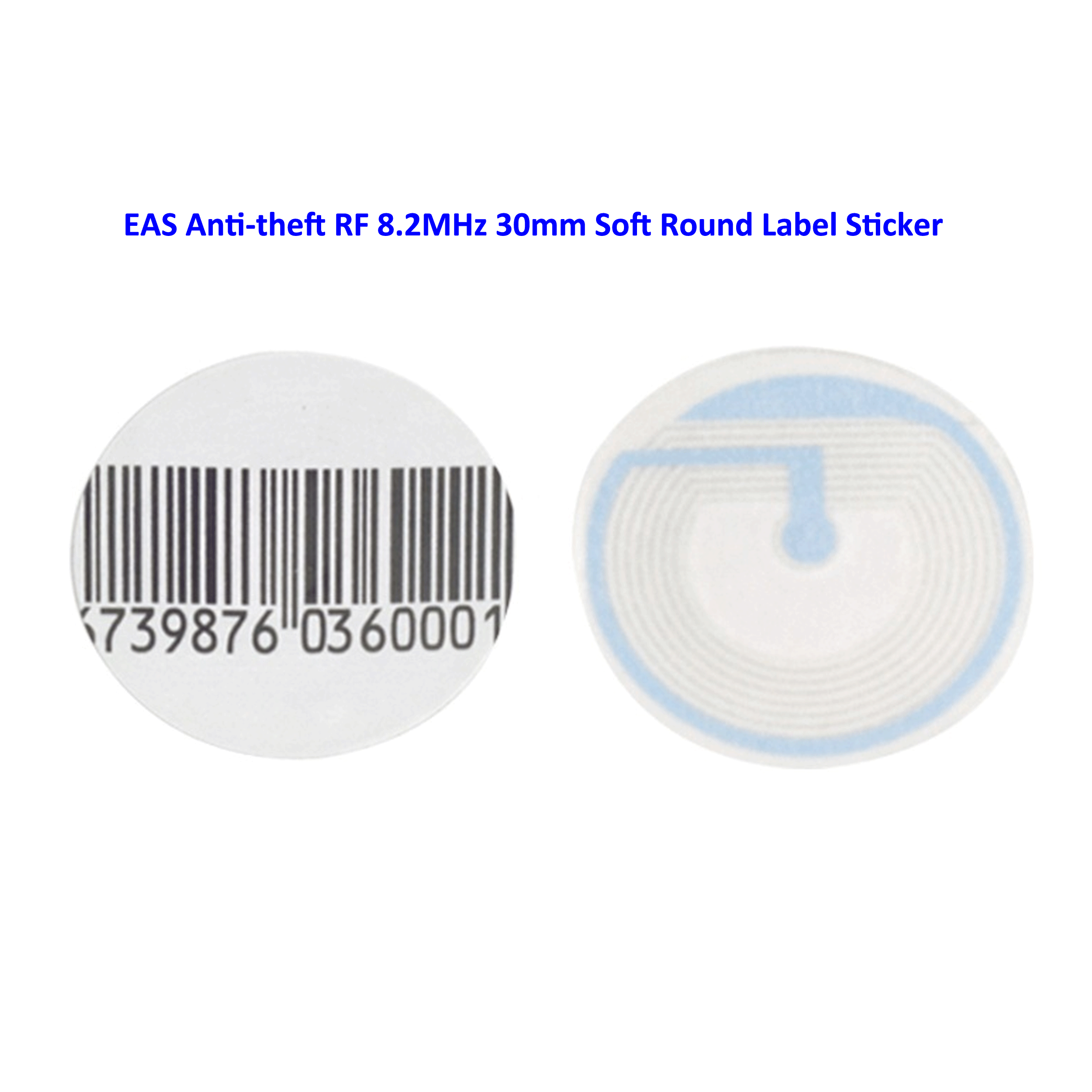 EAS Anti-theft RF 8.2MHz 30mm Soft Round Label Sticker